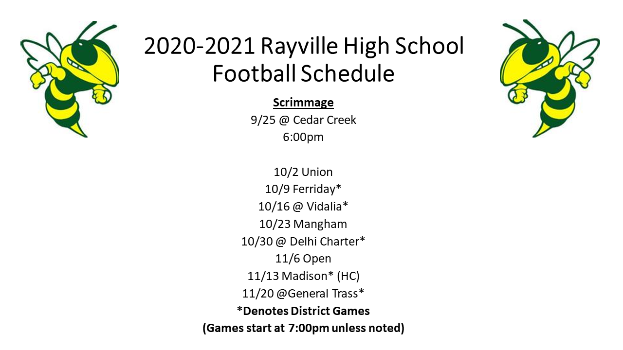 Schedule Rayville High School